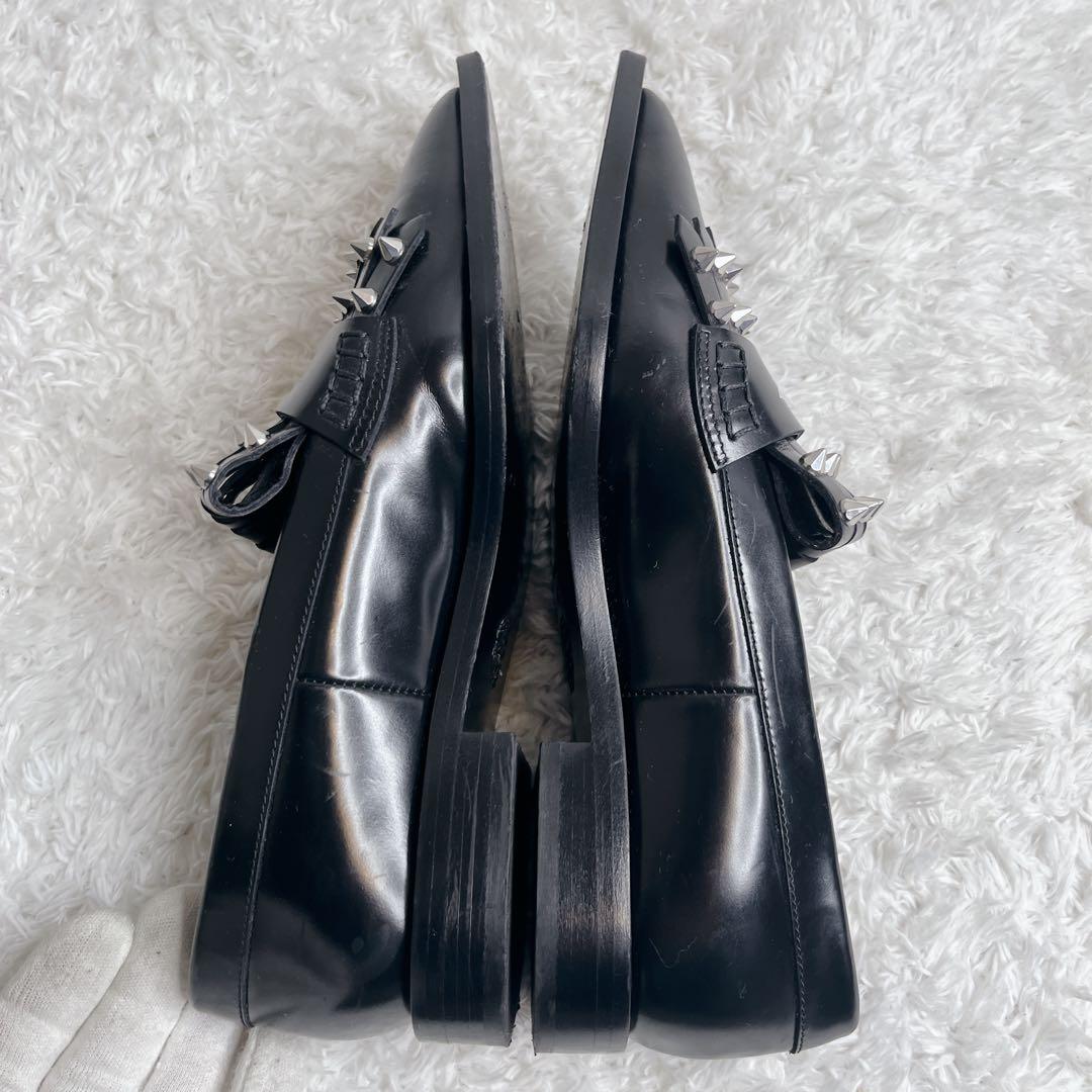 美品 アレキサンダーマックイーン スタッズ 革靴 ローファー ポインテッドトゥ