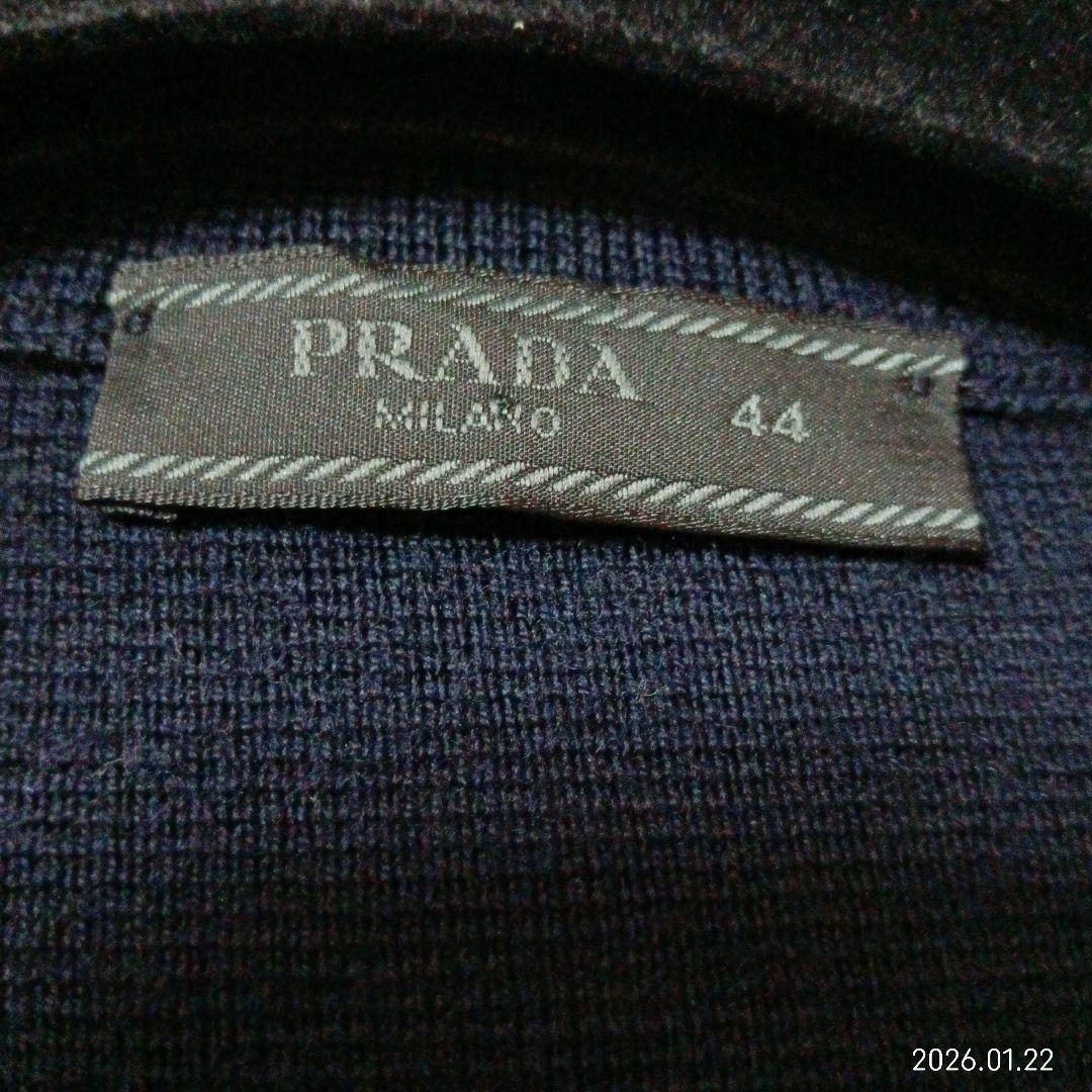 美品　プラダ　ウール　リブ　ジップアップ　ジャンパー