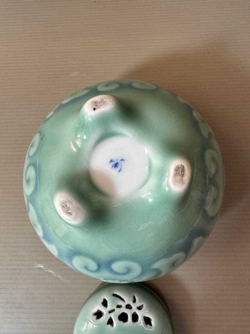 2791 希少　香蘭社　青磁　香炉