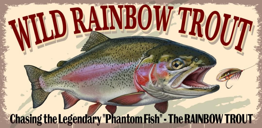 ニジマス 虹鱒 レインボー フィッシング 釣り 看板 置物 雑貨 ライトBOX