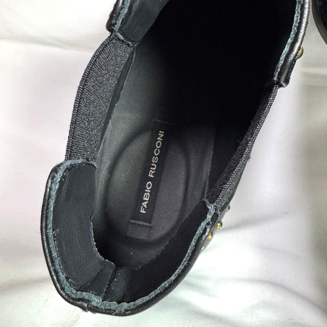【極美品】ファビオルスコーニ　黒 レザー サイドゴア スタッズ付き 24.5