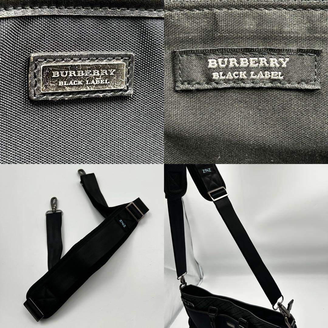 バーバリーブラックレーベル ビジネスバッグA4可　2way チェック　黒