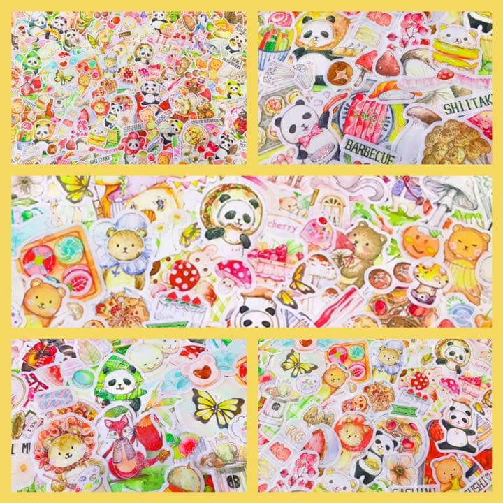 可愛いい❤️❤️フレークシール( ⸝⸝•ᴗ•⸝⸝ )くまパンのきのこ狩り☆☆