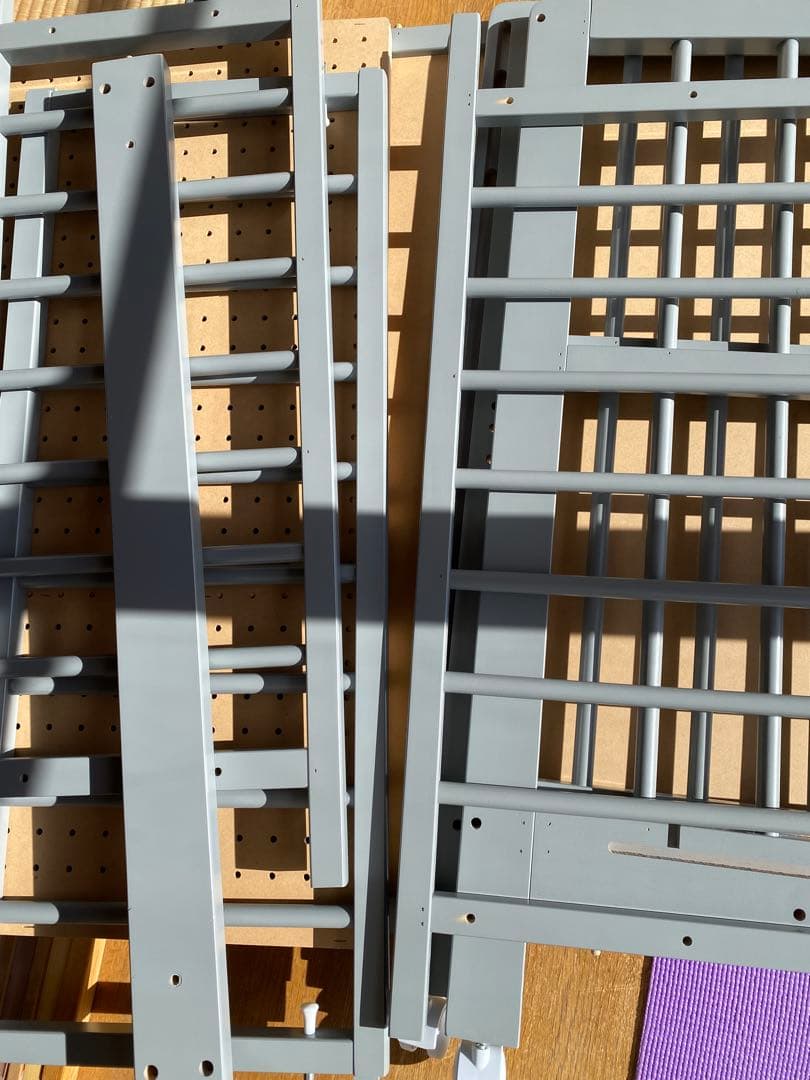 ベビーベッド　日本製　グレー　キンタロー　マットレス2枚付