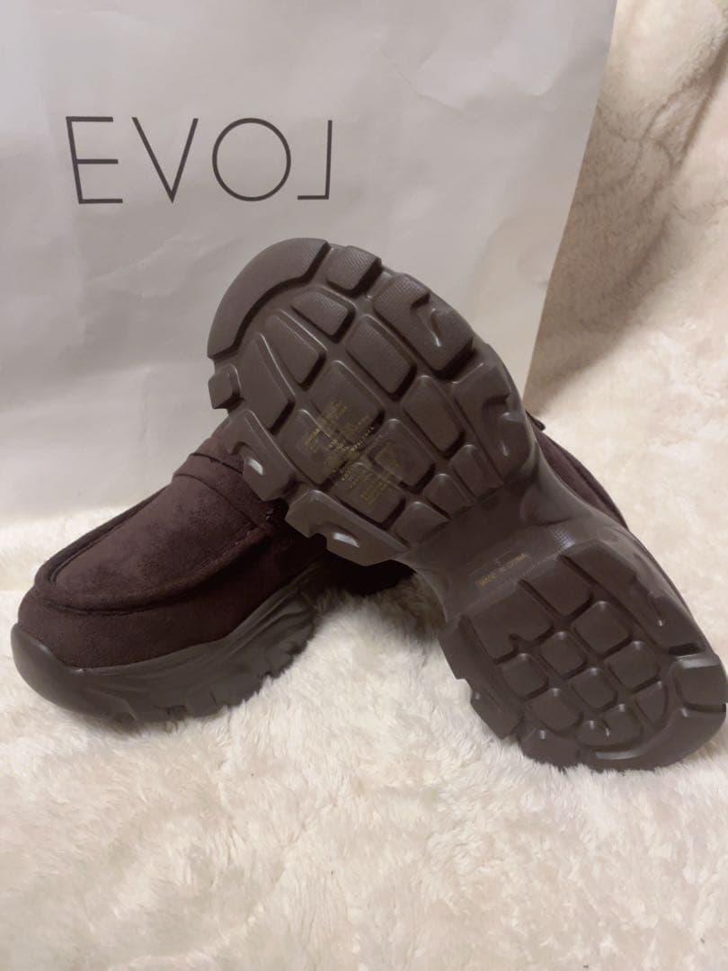 お値下不可EVOL♡新品スニーカーソールローファー IZ5849 （ブラウン）S