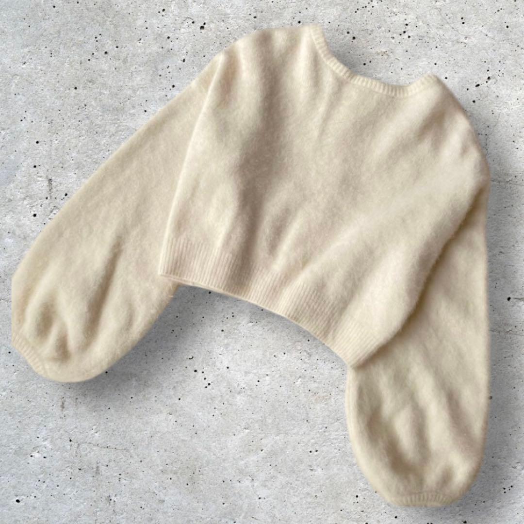 ラブティックボンボン　ヘアリーウール前後２WAYカーディガン