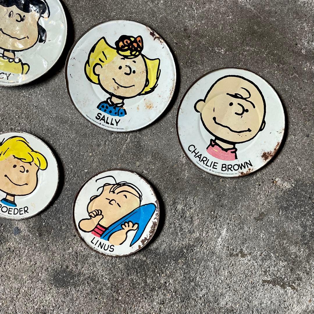 ヴィンテージ 7枚セットpeanutsスヌーピーブリキトレイ50's60's