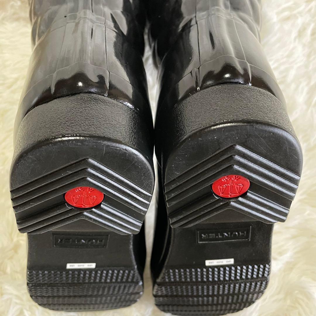 【新品、未使用】HUNTERハンター　レインブーツ　長靴　ブラック24.5cm