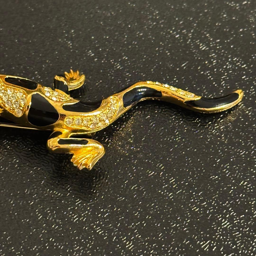 DIOR ヴィンテージ ブローチ トカゲ モチーフ アニマル レオパ