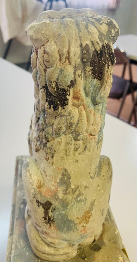 希少！中国唐時代中期黄釉獅子（時代保証）