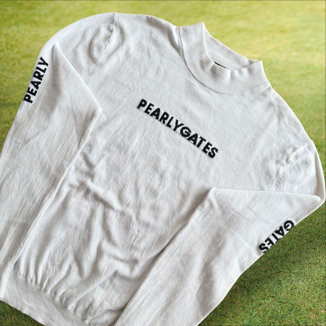 パーリーゲイツ　ニット　セーター　白　ホワイト　4 M〜L相当　モックネック