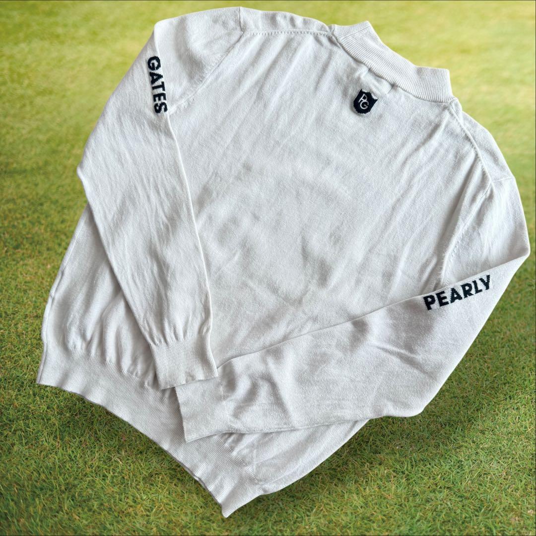 パーリーゲイツ　ニット　セーター　白　ホワイト　4 M〜L相当　モックネック