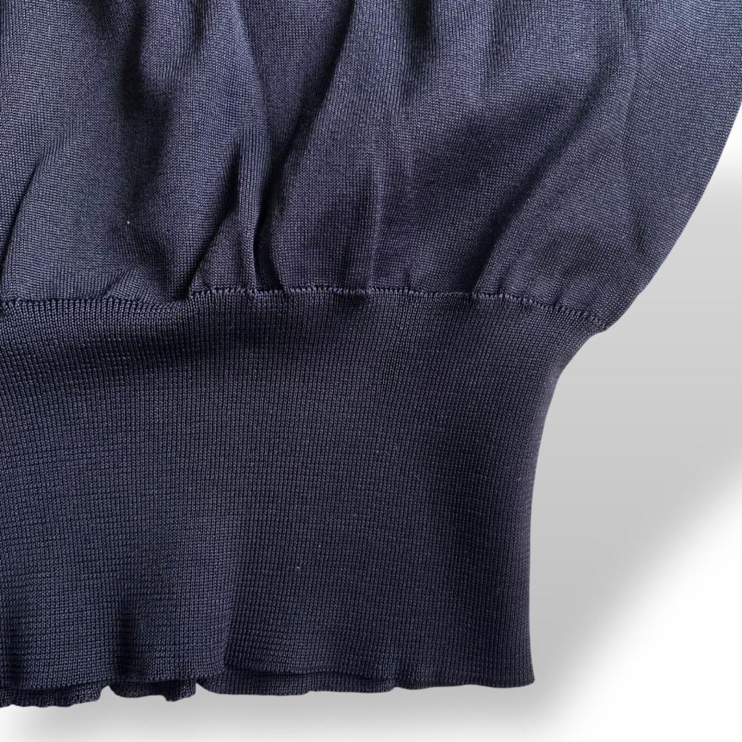 美品 HERMES エルメス 黒 半袖ニット シルク100％ サイズ38 乗馬