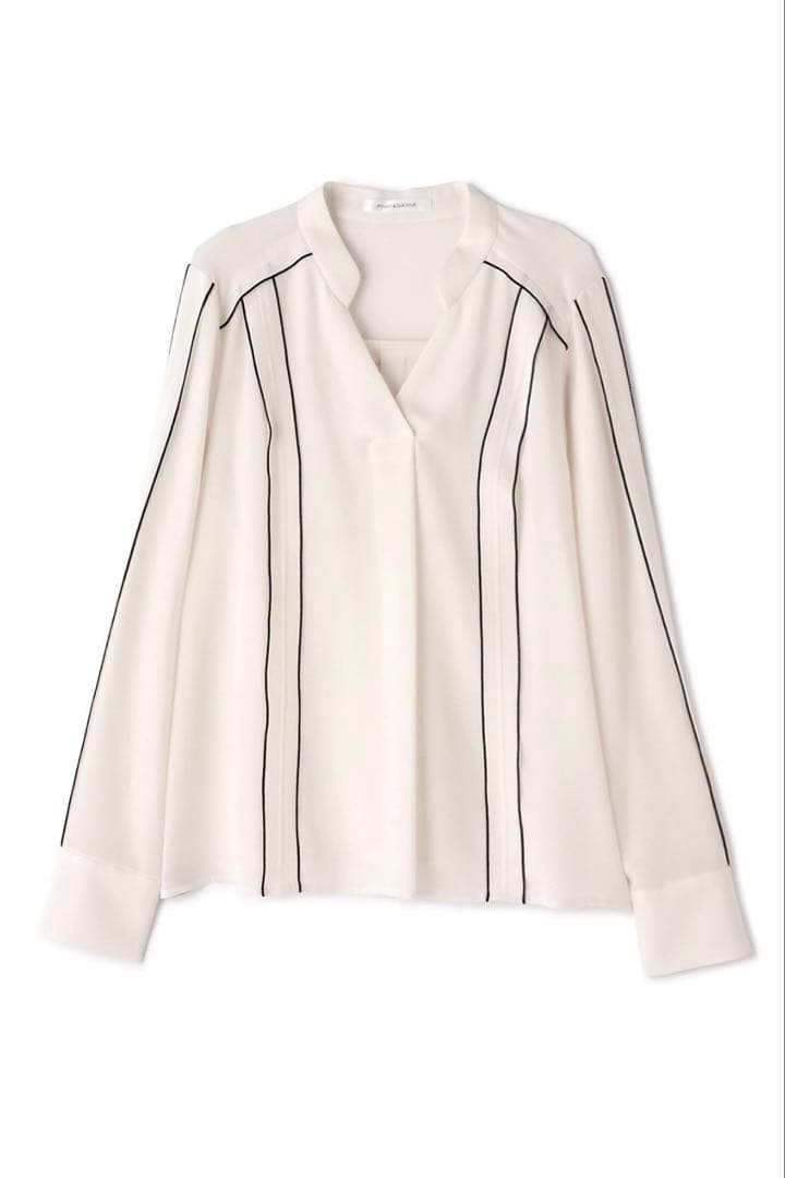 ピンキーアンドダイアン◆バイカラーラインブラウス エクリュ 38