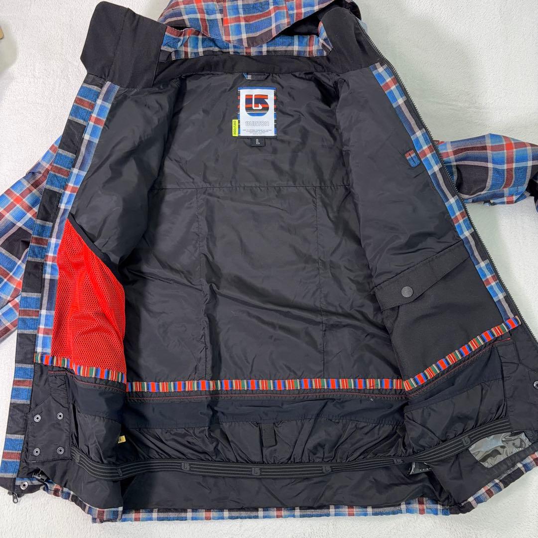 美品【BURTON】バートンスノボウェア DRYRIDE チェック 13ロゴ L