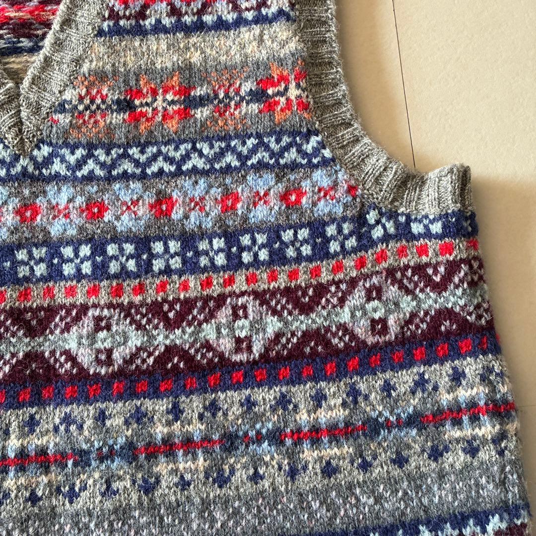 Jamieson's フェアアイル柄ウールニットベスト　ジャミーソンズ