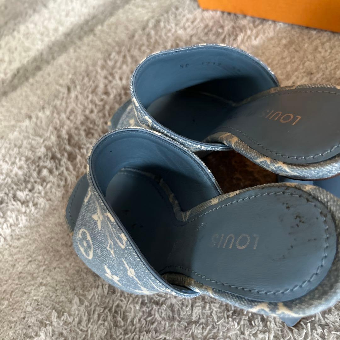 ルイヴィトン サンダル シルエットラインミュール　36 モノグラム　デニム