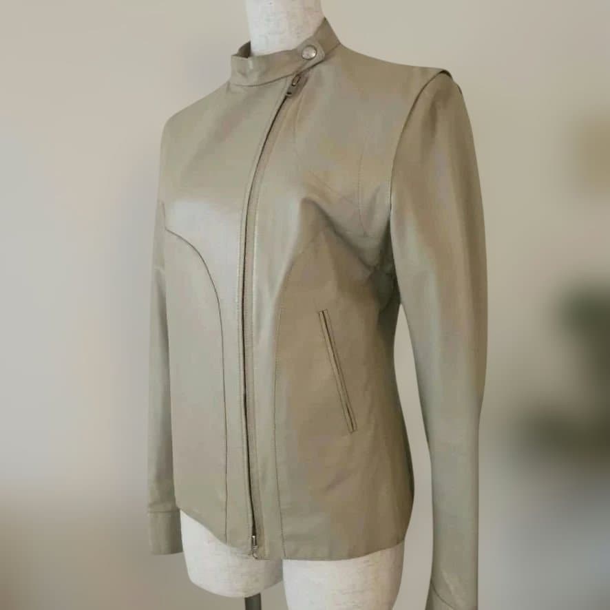 ☆彡コスチュームナショナルの柔らかいレザージャケット/ベージュ38/S〜M相当