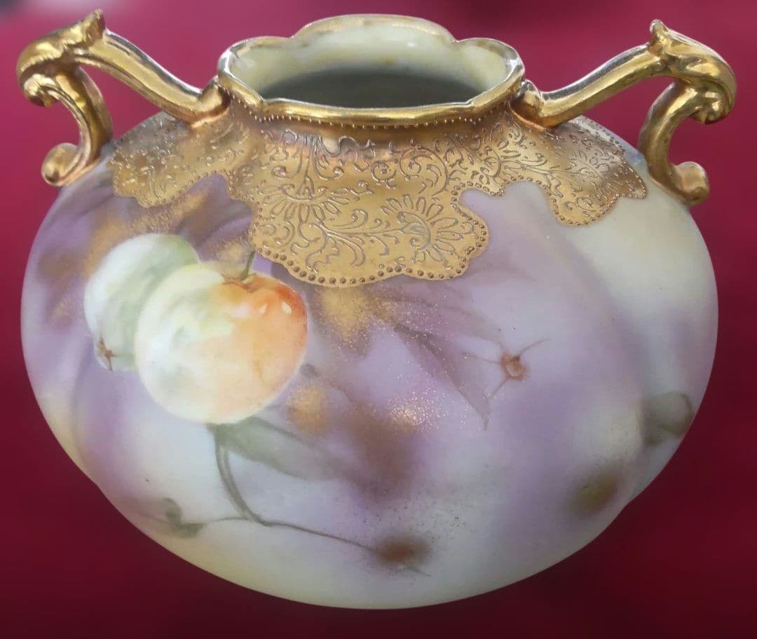 新春~1/31特価アンティーク オールドノリタケ メイプルリーフ花瓶