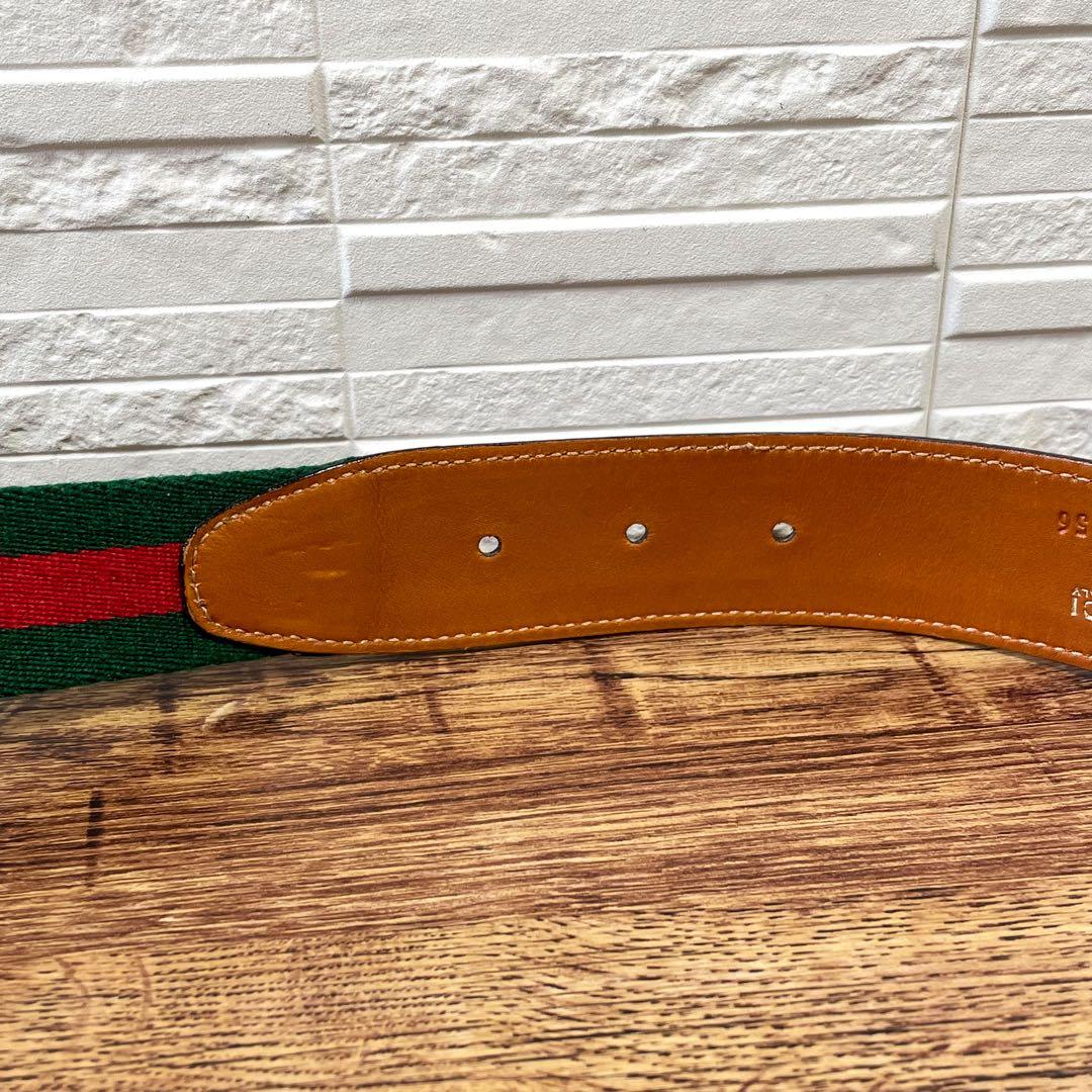 グッチ シェリー GG ゴールド バックル ベルト レザー ブラウン オールド.