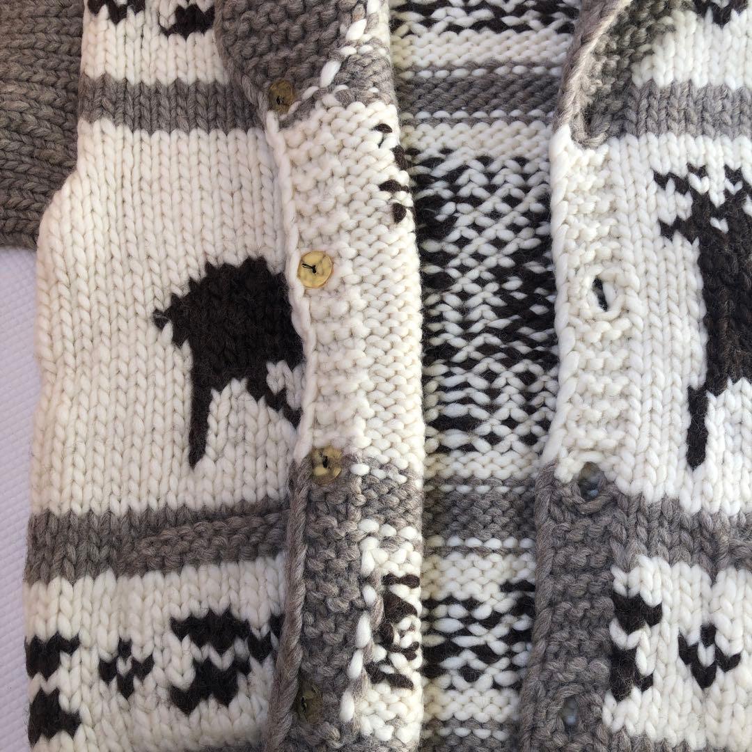 美品❣️カナダ製❣️肉厚カウチンセーター 大きめサイズ VIRGIN WOOL100