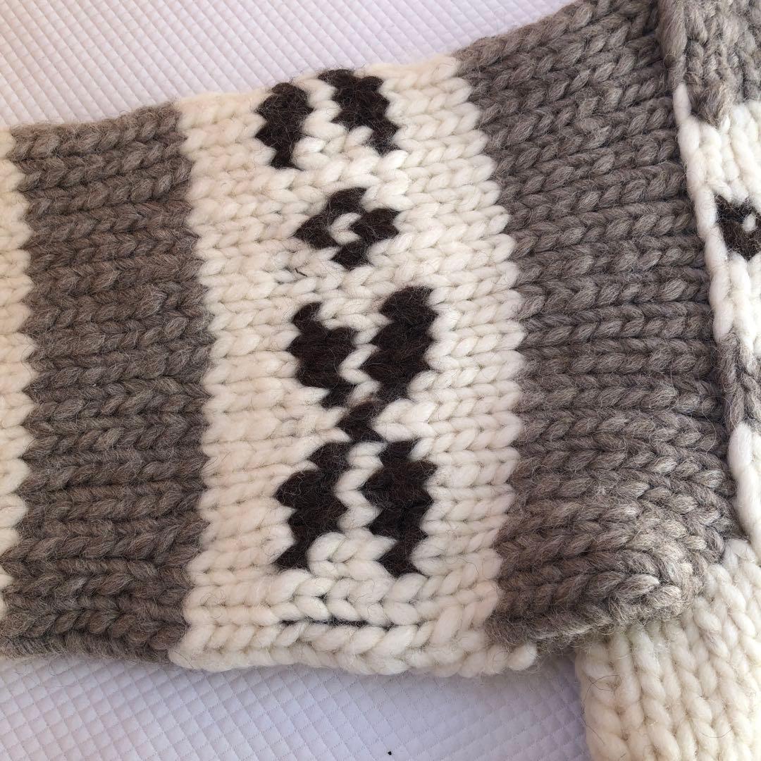 美品❣️カナダ製❣️肉厚カウチンセーター 大きめサイズ VIRGIN WOOL100