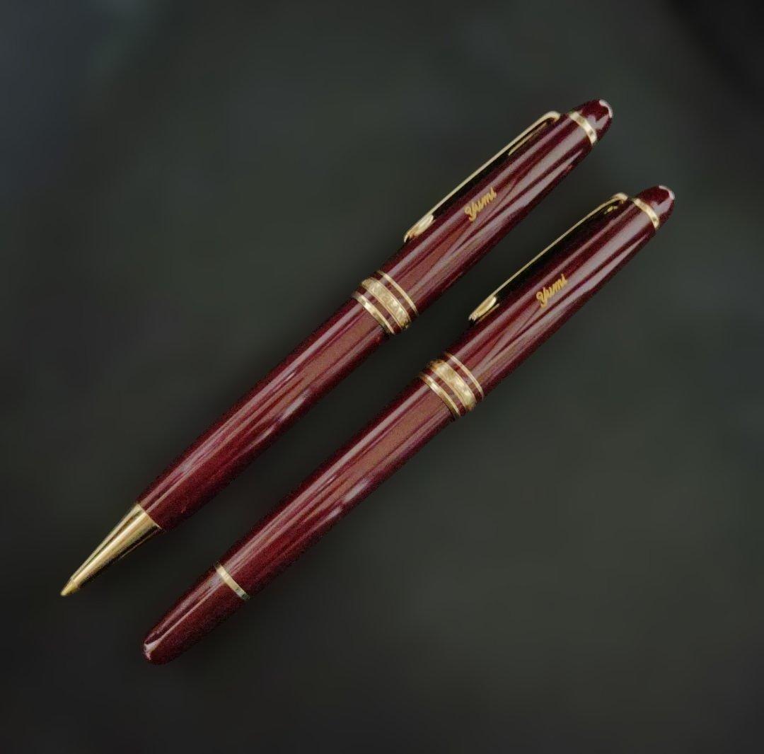 ♥希少モンブラン正規品☆クロコケース☆万年筆☆シャープペンボルドー3点セット名入