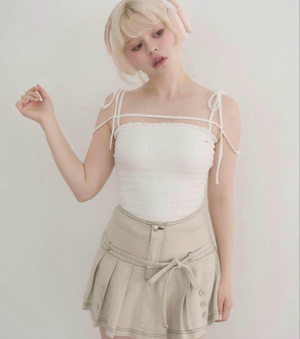 新品タグ付き　Andmary Shirring ribbon camisole