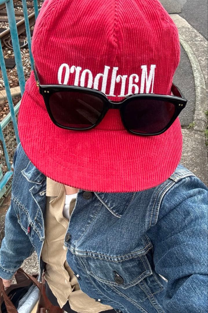 レア marlboro cap hat corduroy コーデュロイ 赤