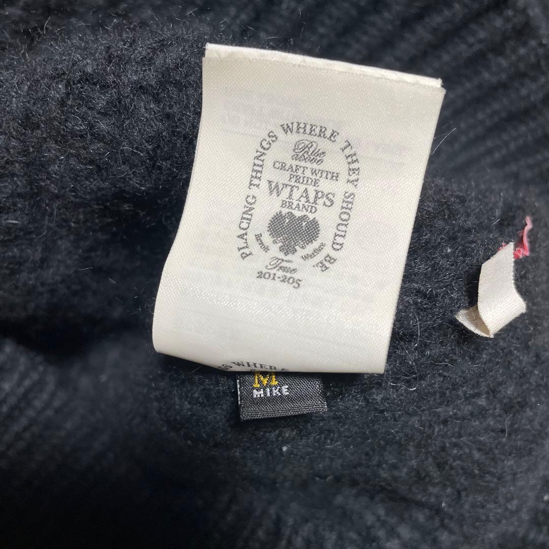 Wtaps カウチンケーブルニット セーター アンゴラ混 ローゲージ ブラック