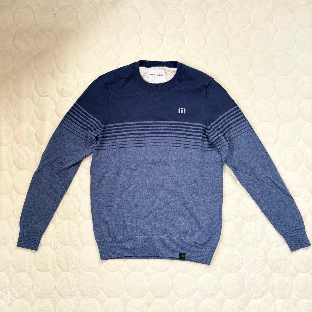キャロウェイ トラヴィスマシュー バイカラー長袖ニット ネイビー/ブルー M