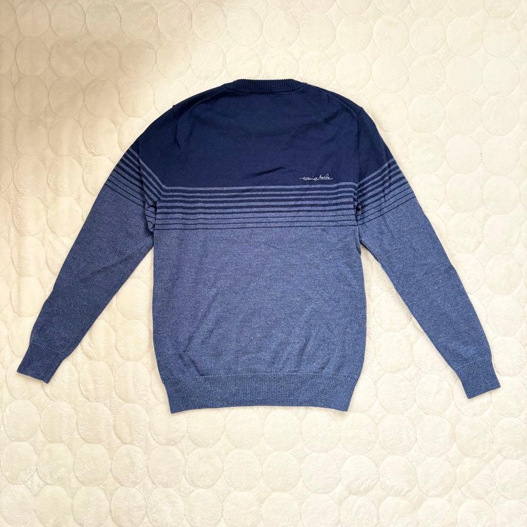 キャロウェイ トラヴィスマシュー バイカラー長袖ニット ネイビー/ブルー M