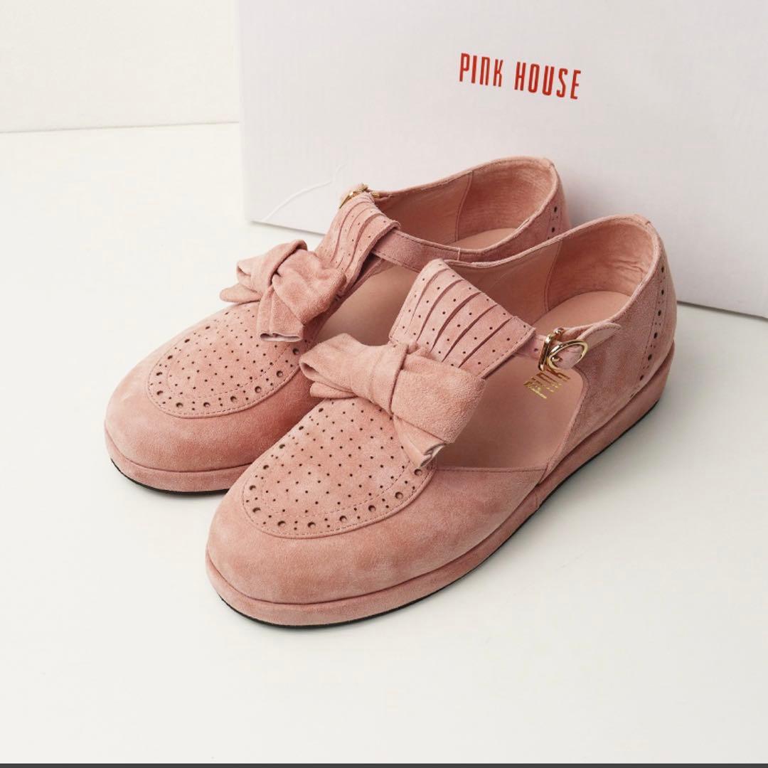 【美品】PINK HOUSE リボン付きピンクローファー