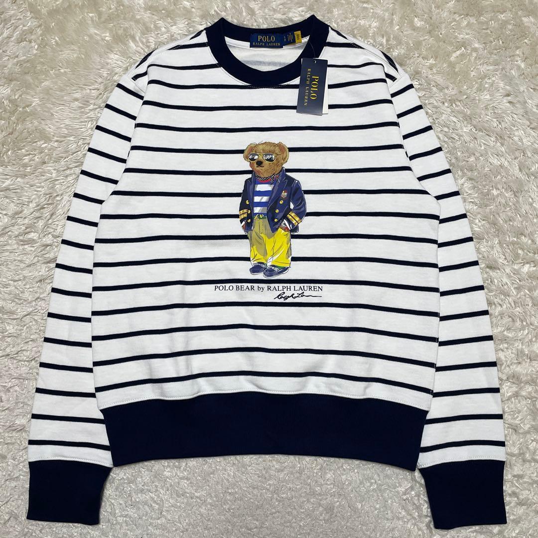 ポロ ラルフ ローレン　ストライプ　ポロベア フリース スウェットシャツ
