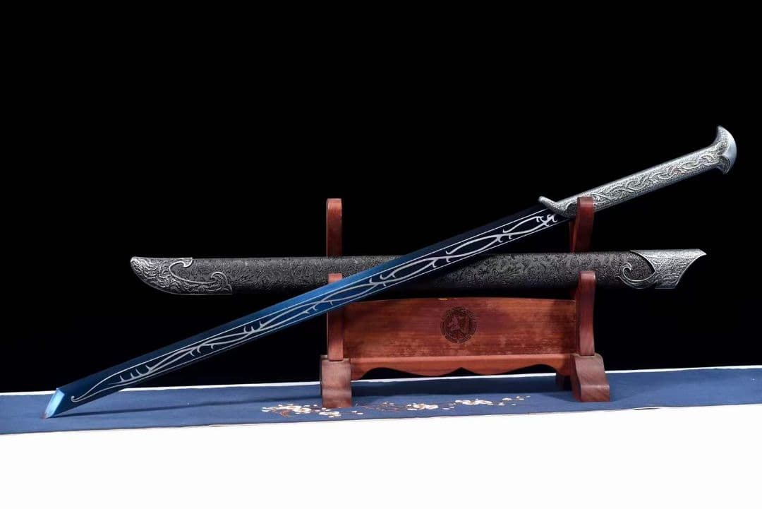 『精霊王』ブルー焼き 古兵器 武具　刀装具　日本刀　模造刀 居合刀