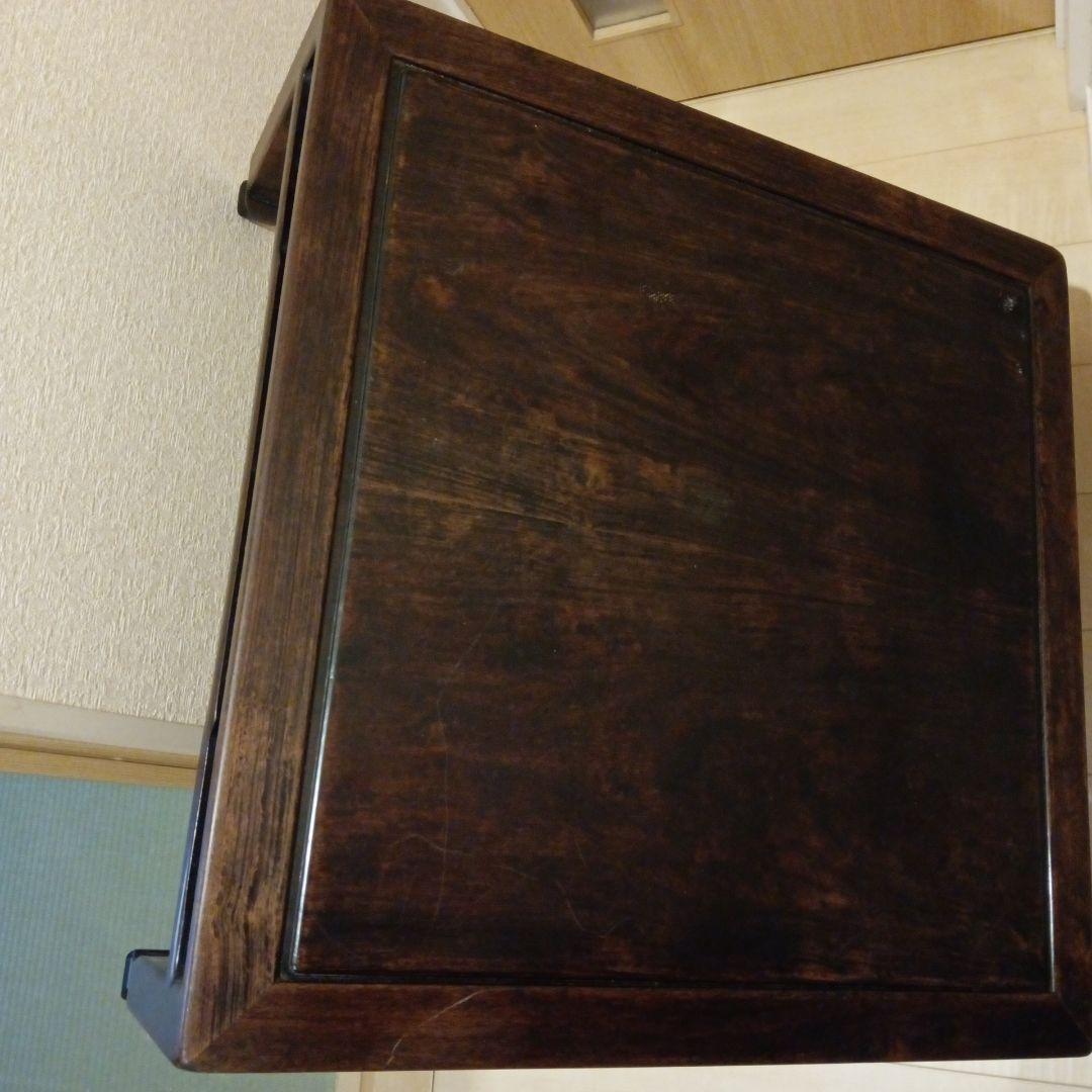 古民家木製座卓 ダークブラウン 正方形