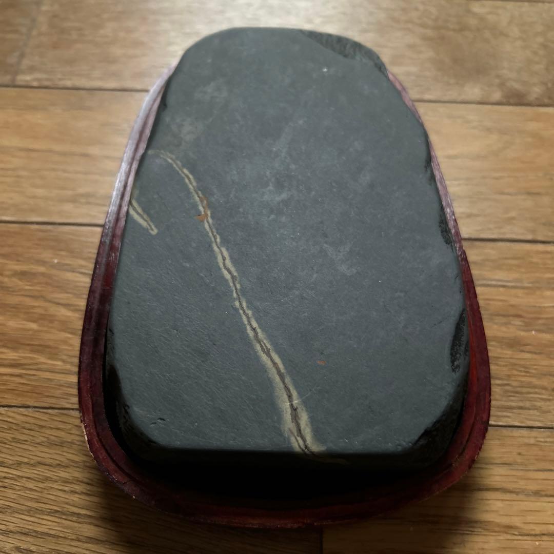 中国骨董60年以上使った古硯希少貴重な名品美しい翡翠紋あり 中国美術 文房四宝