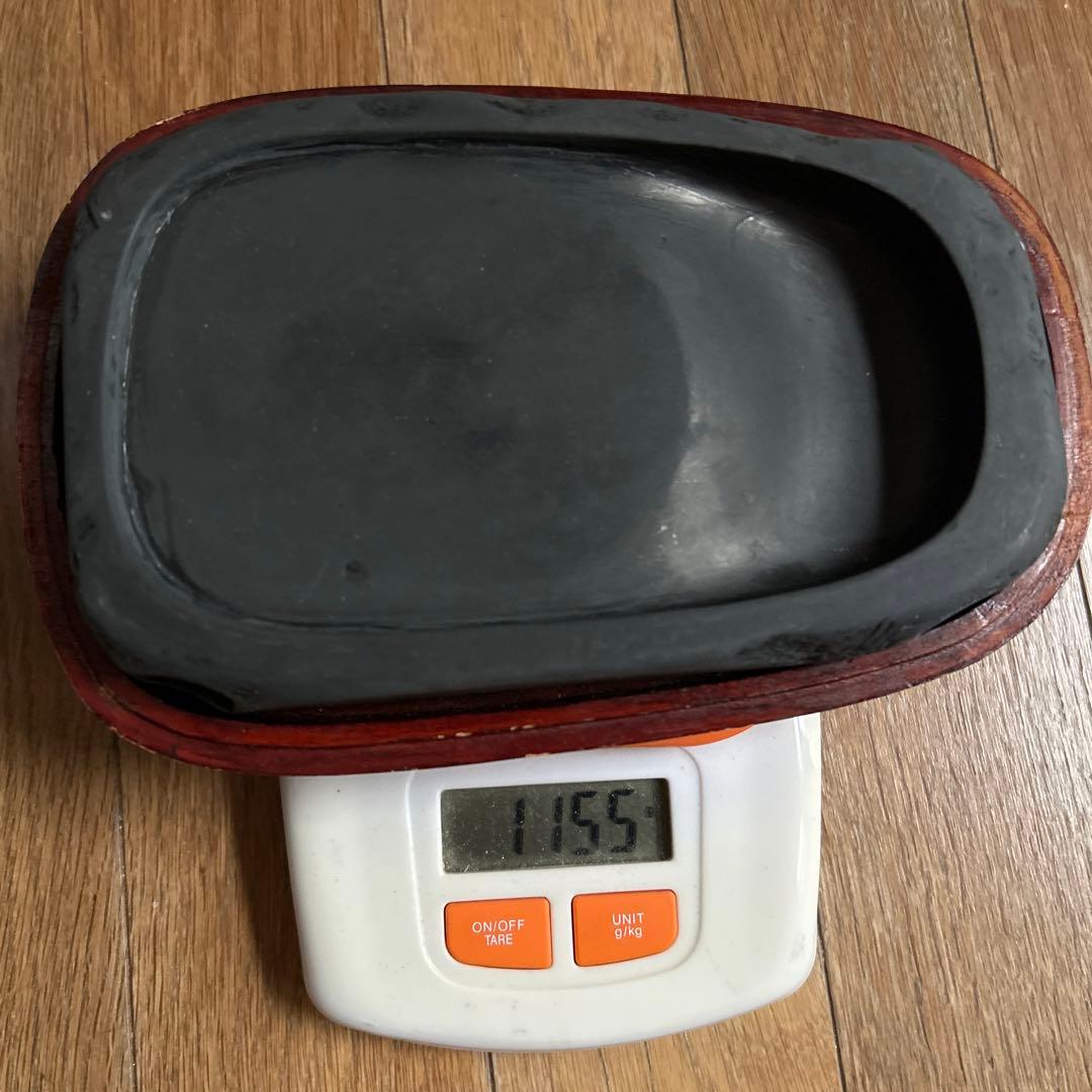 中国骨董60年以上使った古硯希少貴重な名品美しい翡翠紋あり 中国美術 文房四宝