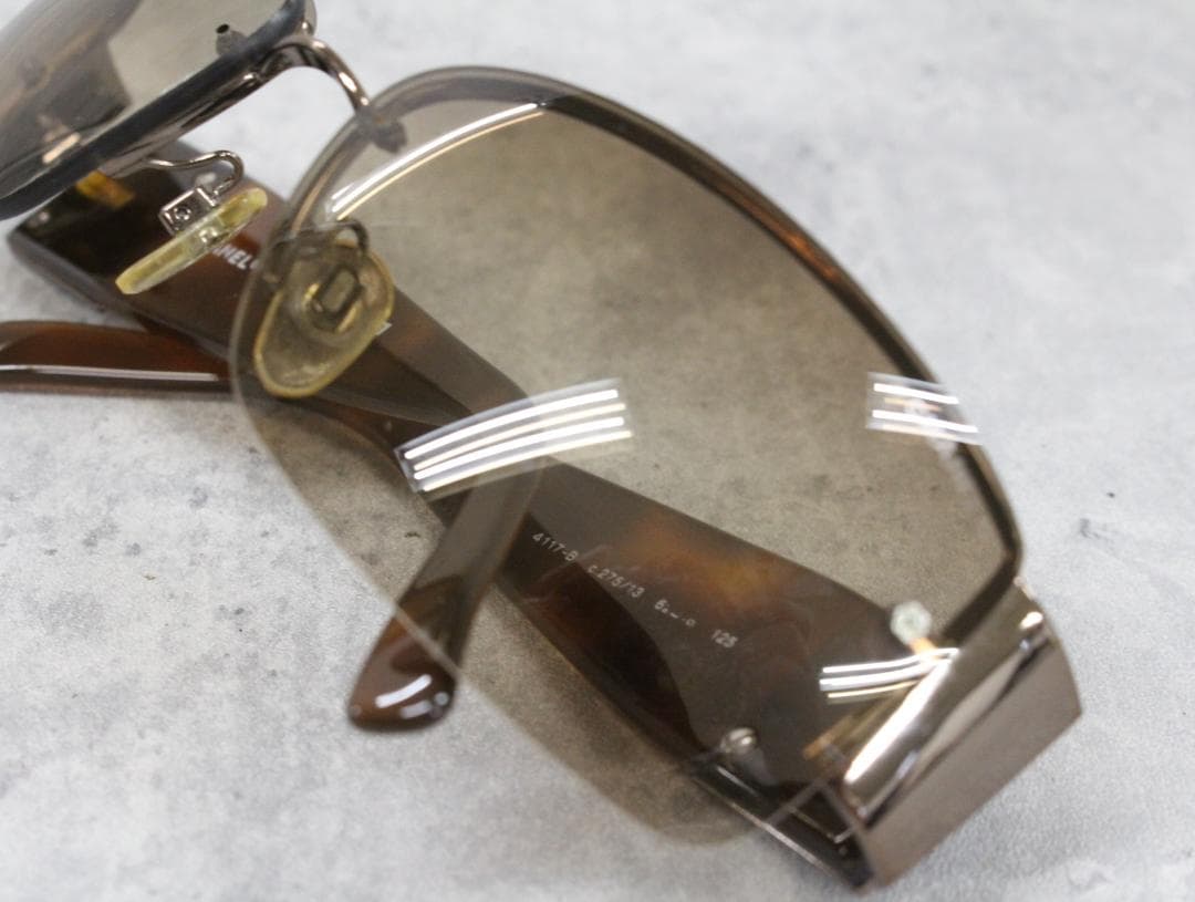 ▲CHANEL サングラス ココマーク ラインストーン ブラウンべっ甲柄