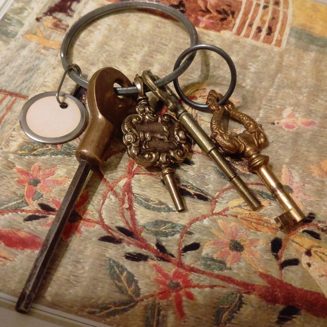 希少アメリカ製アンティーク キー4本セット☆馬ブラス鍵　真鍮