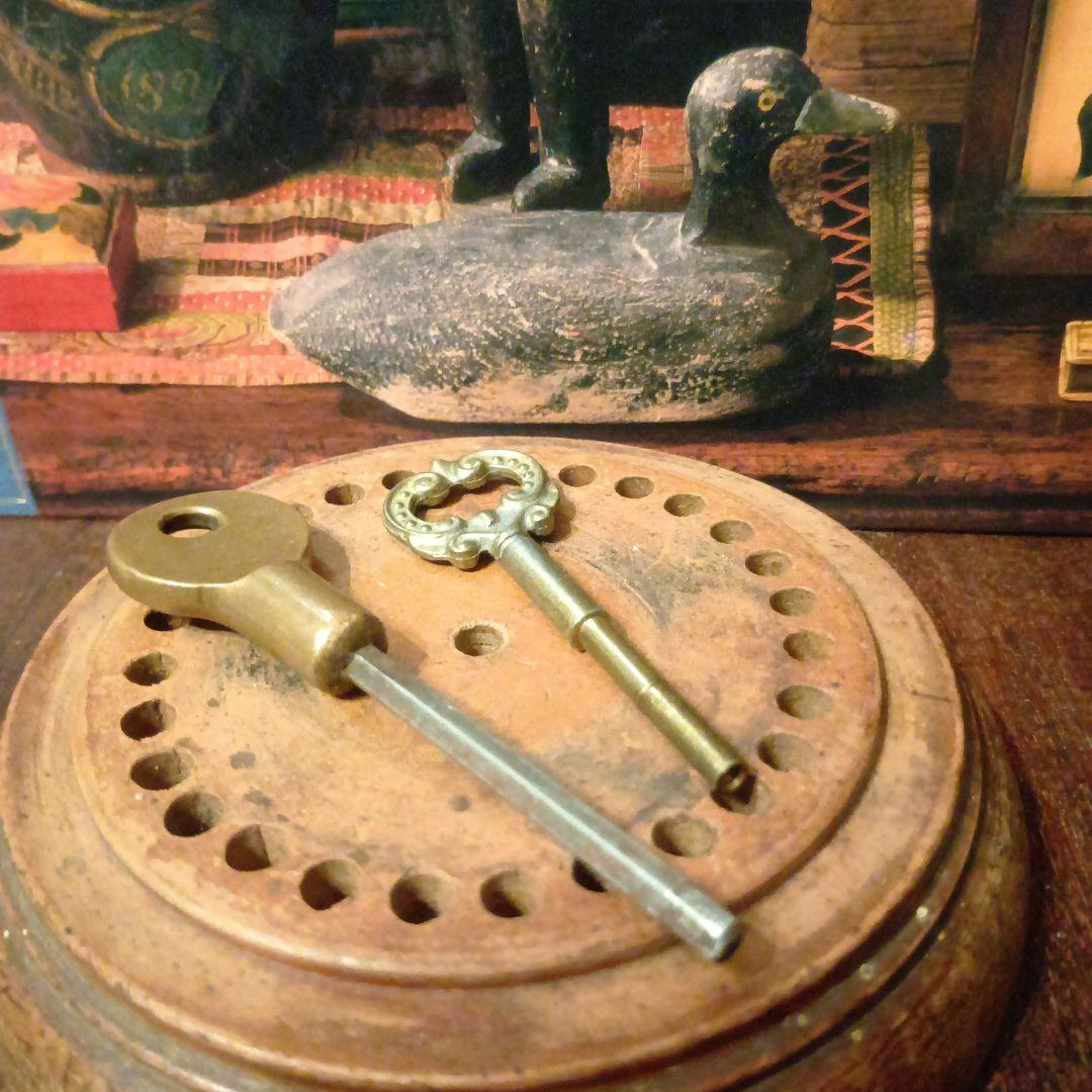 希少アメリカ製アンティーク キー4本セット☆馬ブラス鍵　真鍮