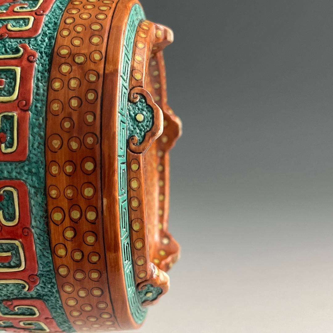 唐物 粉彩龍紋香炉 大清乾隆年製 款 中国美術 古玩 SN812