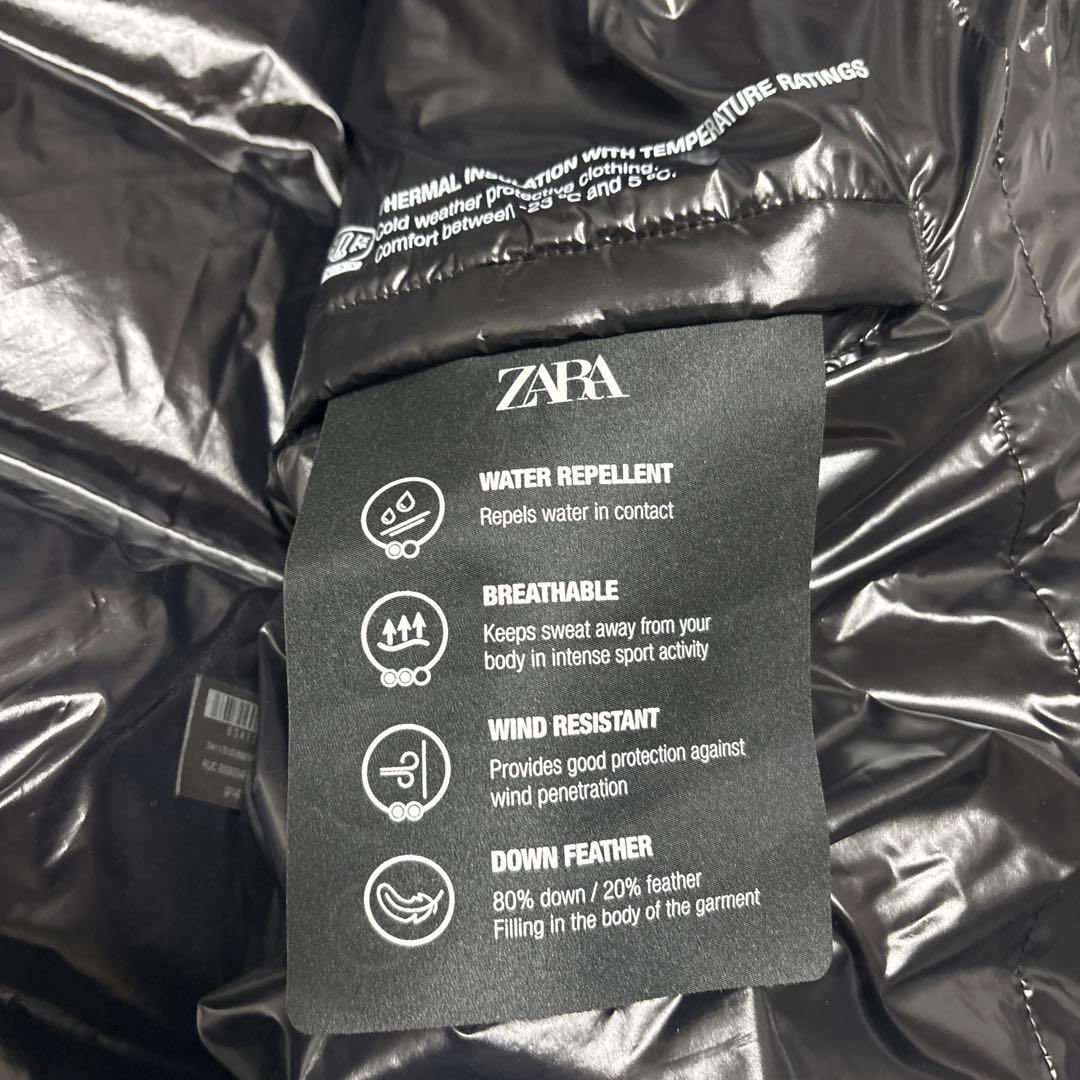 ✨美品✨ザラ 光沢 ダウンジャケット【40】M ブラック Y2K肉厚
