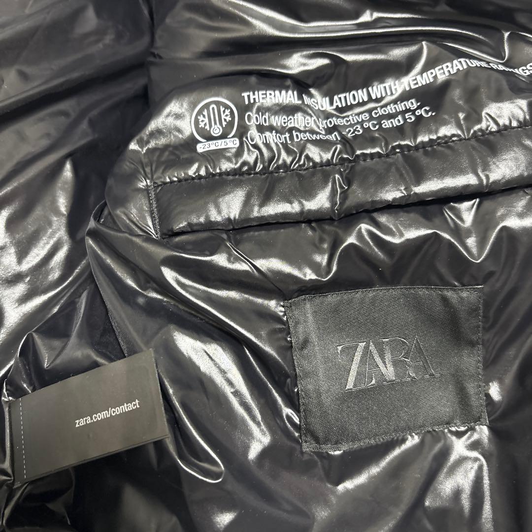✨美品✨ザラ 光沢 ダウンジャケット【40】M ブラック Y2K肉厚