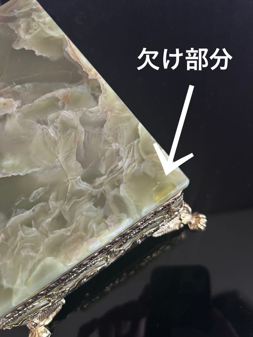 大理石 アンティーク　オニキス　グリーン　ジュエリーボックス　小物入れ