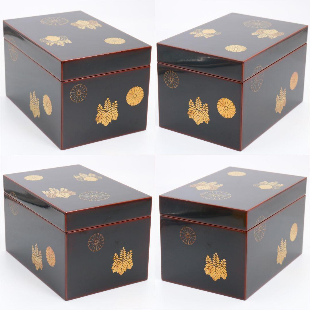 溜塗 高台寺蒔絵 茶箱　M885