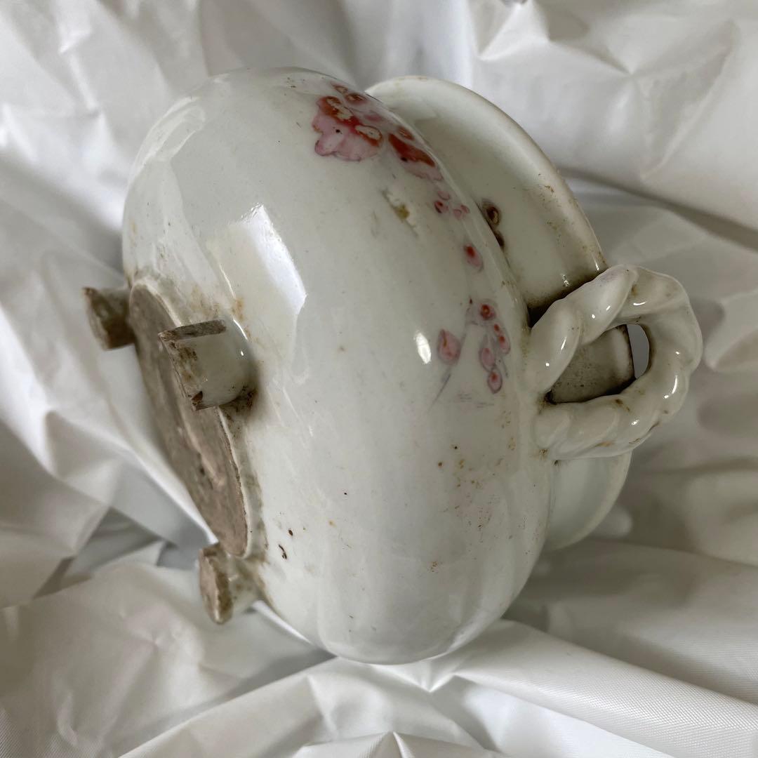 香炉　白磁　古陶磁器　骨董　アンティーク　China 三つ足　花　古玩　古美術