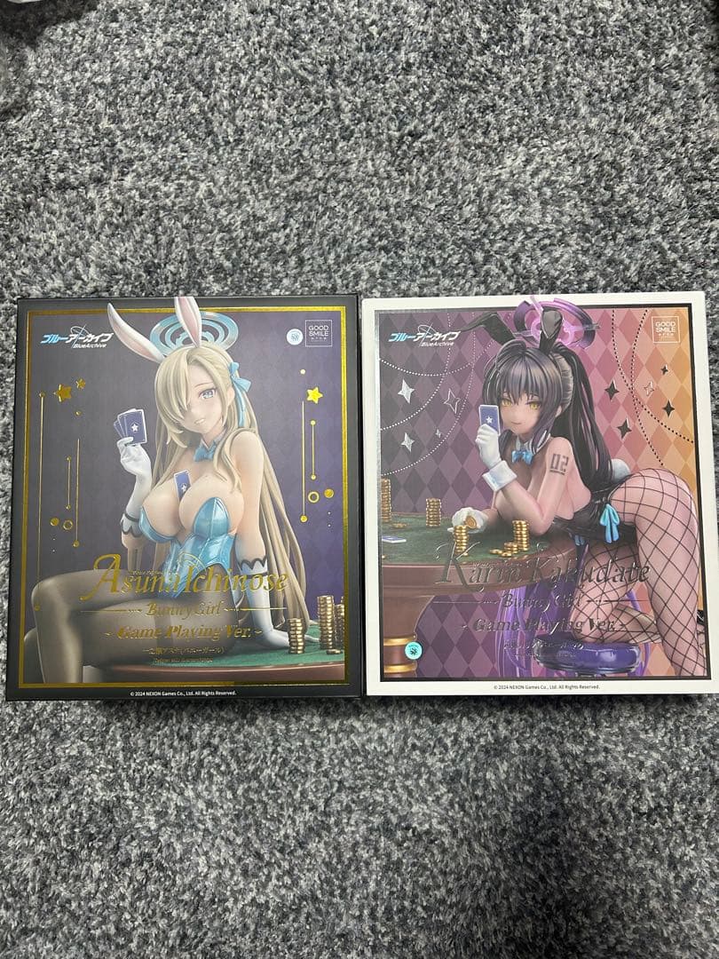 ブルアカ　一之瀬アスナ（開封済）、角楯カリン（未開封）バニーフィギュア　セット