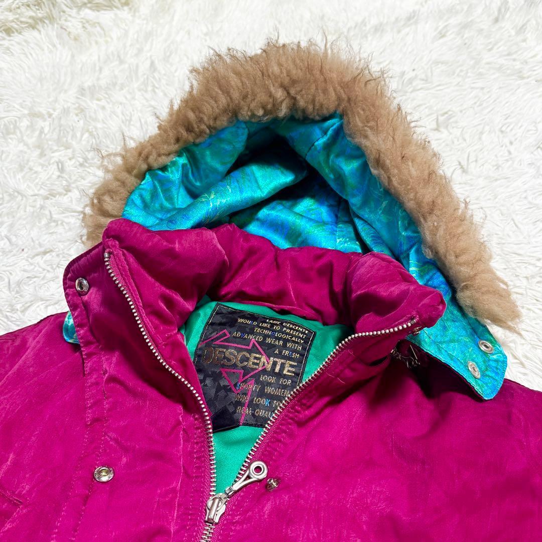 天然羽毛使用 デサント スキーウェア スノボウェア ワインレッド M