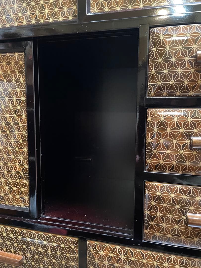 勲六等瑞宝章受章　露木清次創作　箱根寄木細工　小箪笥　伝統工芸品